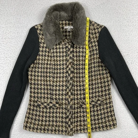 CAbi Jacket Womens 8 Multicolor Houndstooth Sweater Academia College‎ Preppy - Picture 8 of 12